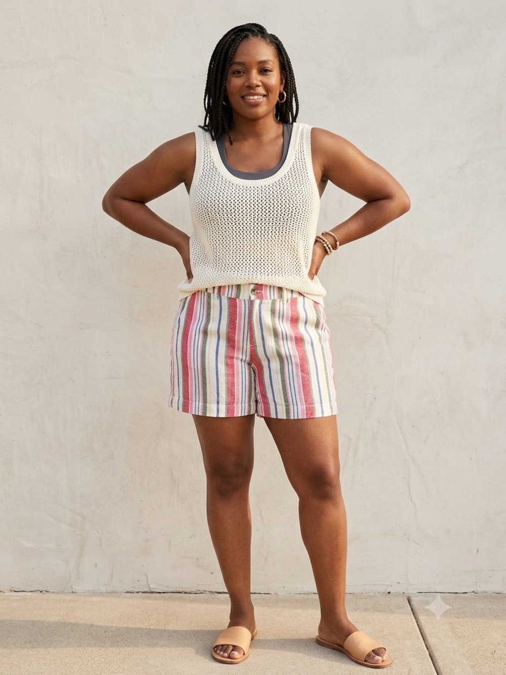 Old Navy Shorts 12 Linen-Blend Bermuda Shorts Multi-Color Striped